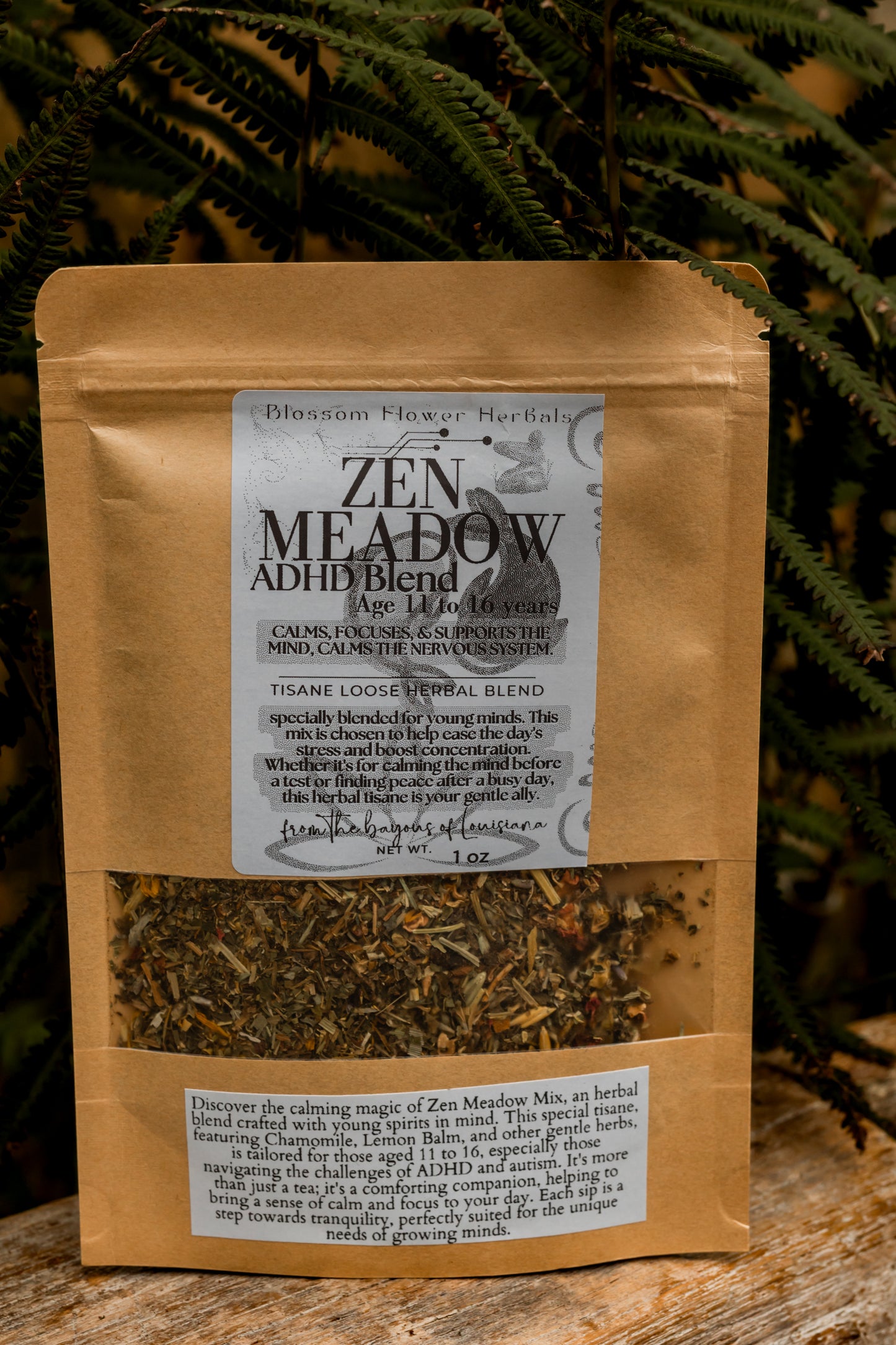 Zen Meadow Mix (ADHD Help Ages 11 -16 yrs) | Focuses, & Supports The Mind, Calms The Nervous System.