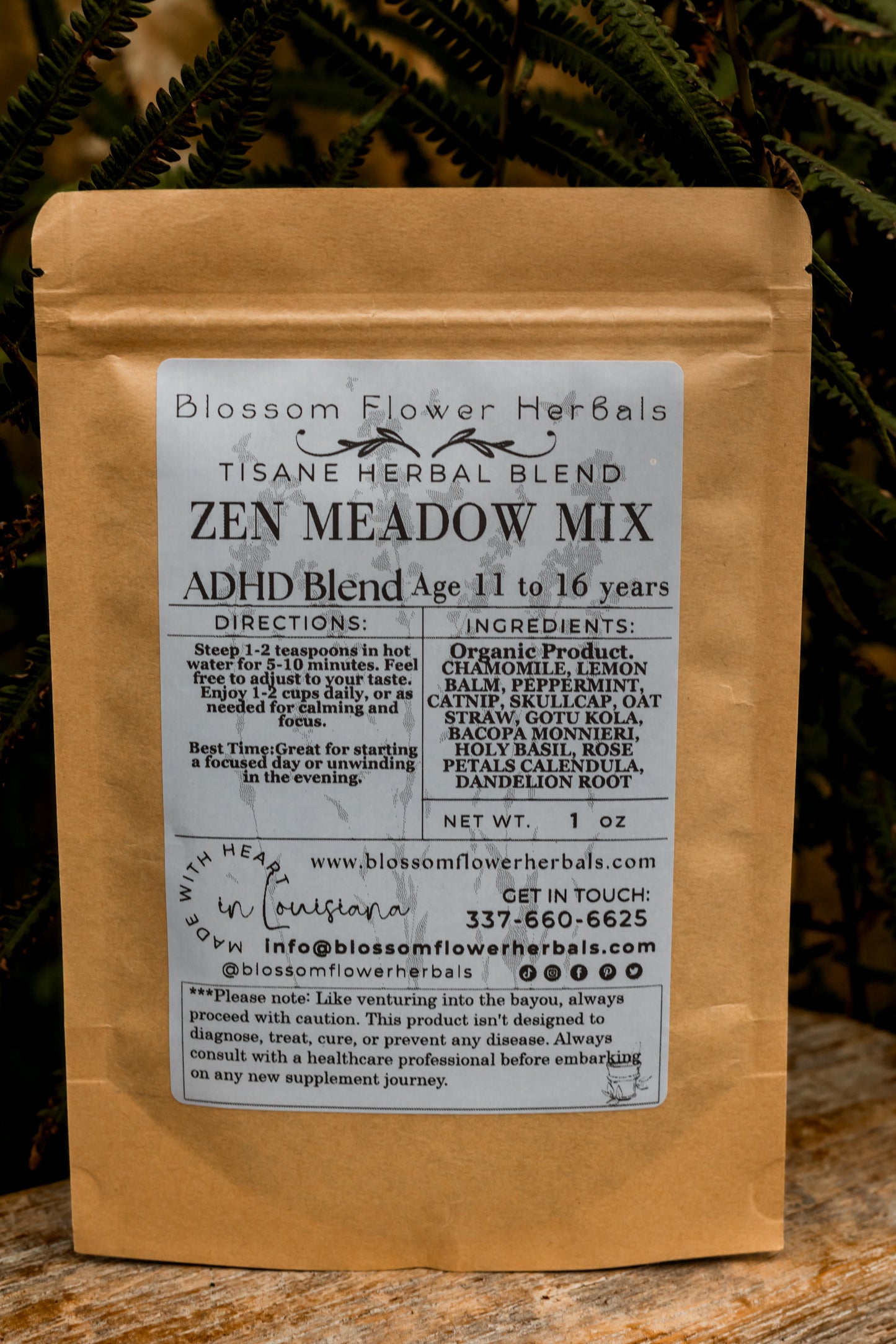 Zen Meadow Mix (ADHD Help Ages 11 -16 yrs) | Focuses, & Supports The Mind, Calms The Nervous System.