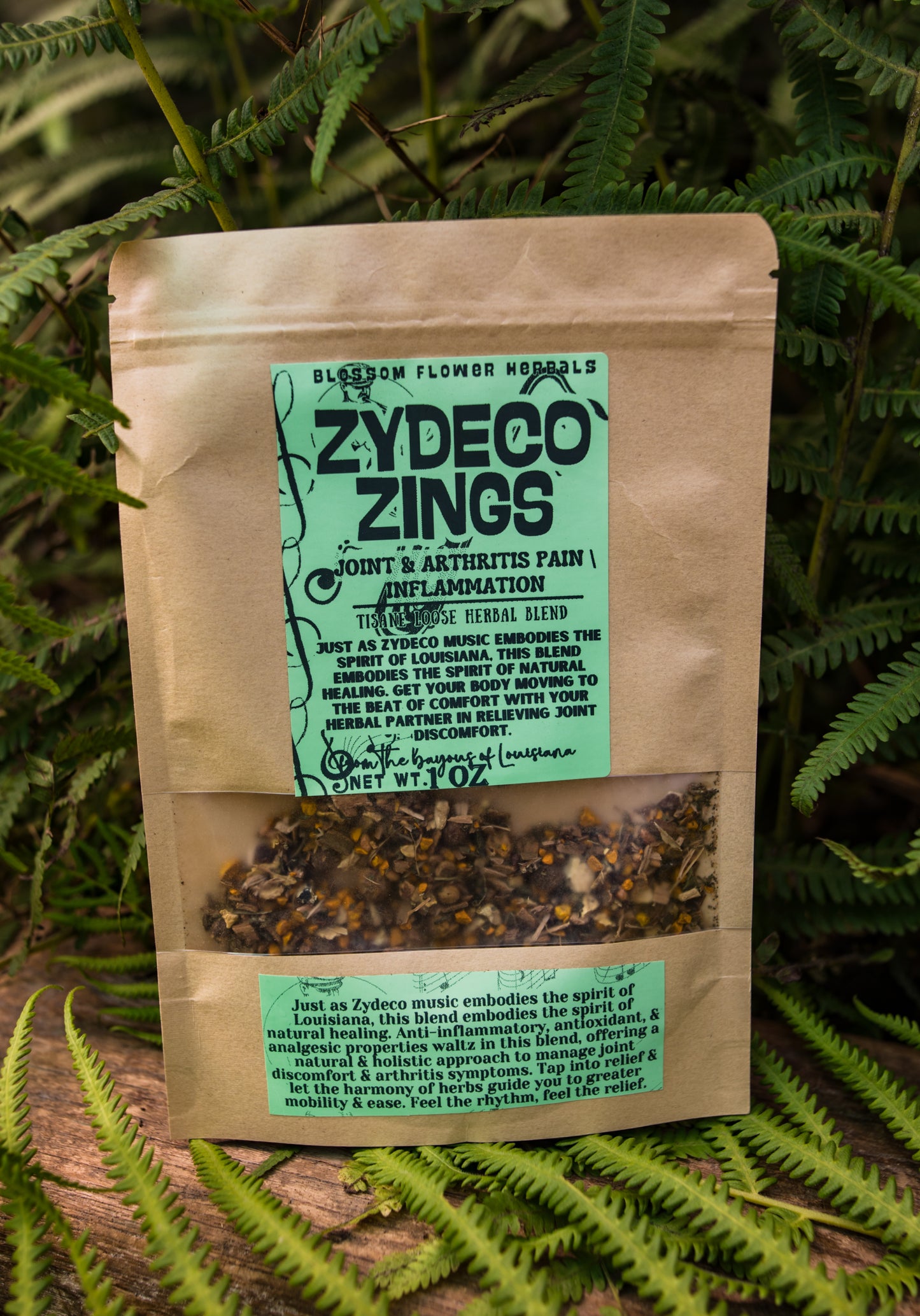 Zydeco Zings Herbal Tea By Blossom Flower Herbals