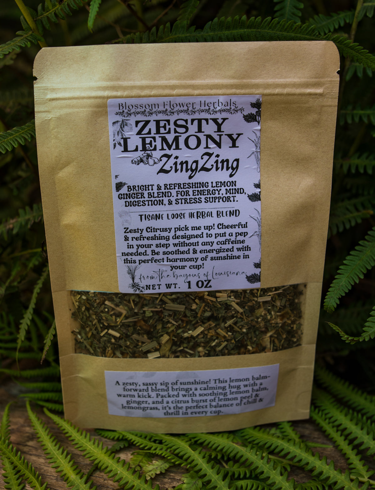 zesty lemony zing zing herbal tea by blossom flower herbals