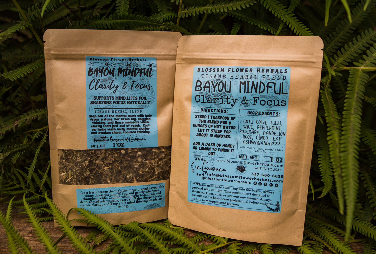 Bayou Mindful Clarity Focus Herbal Tea By Blossom Flower Herbals
