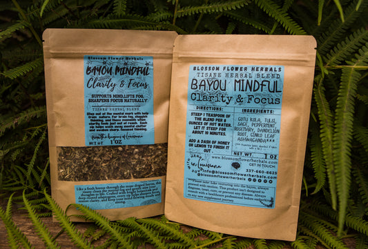 Bayou Mindful Clarity Focus Herbal Tea By Blossom Flower Herbals
