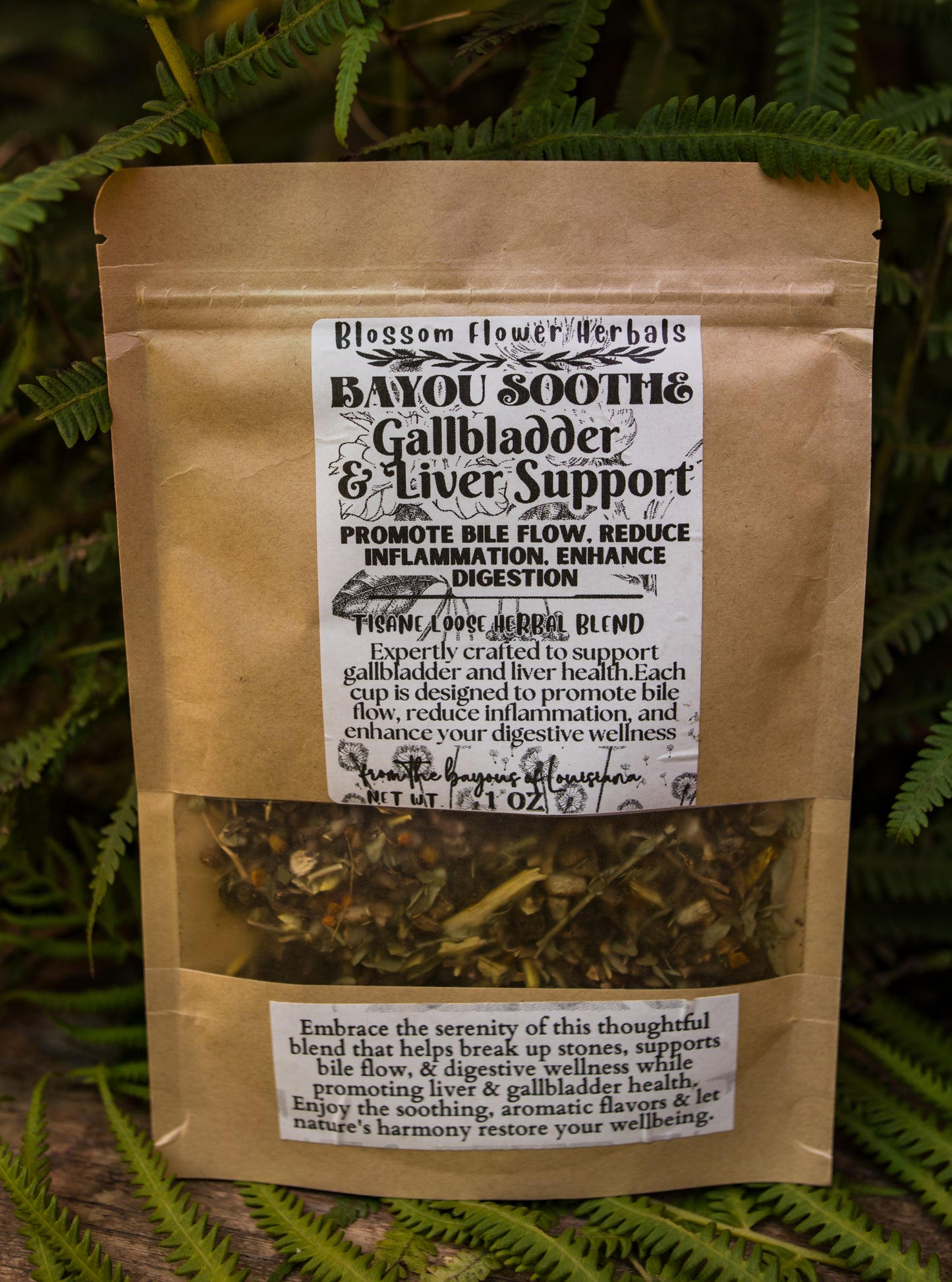 Bayou Soothe Gallbladder Liver Support Herbal Tea By Blossom Flower Herbals