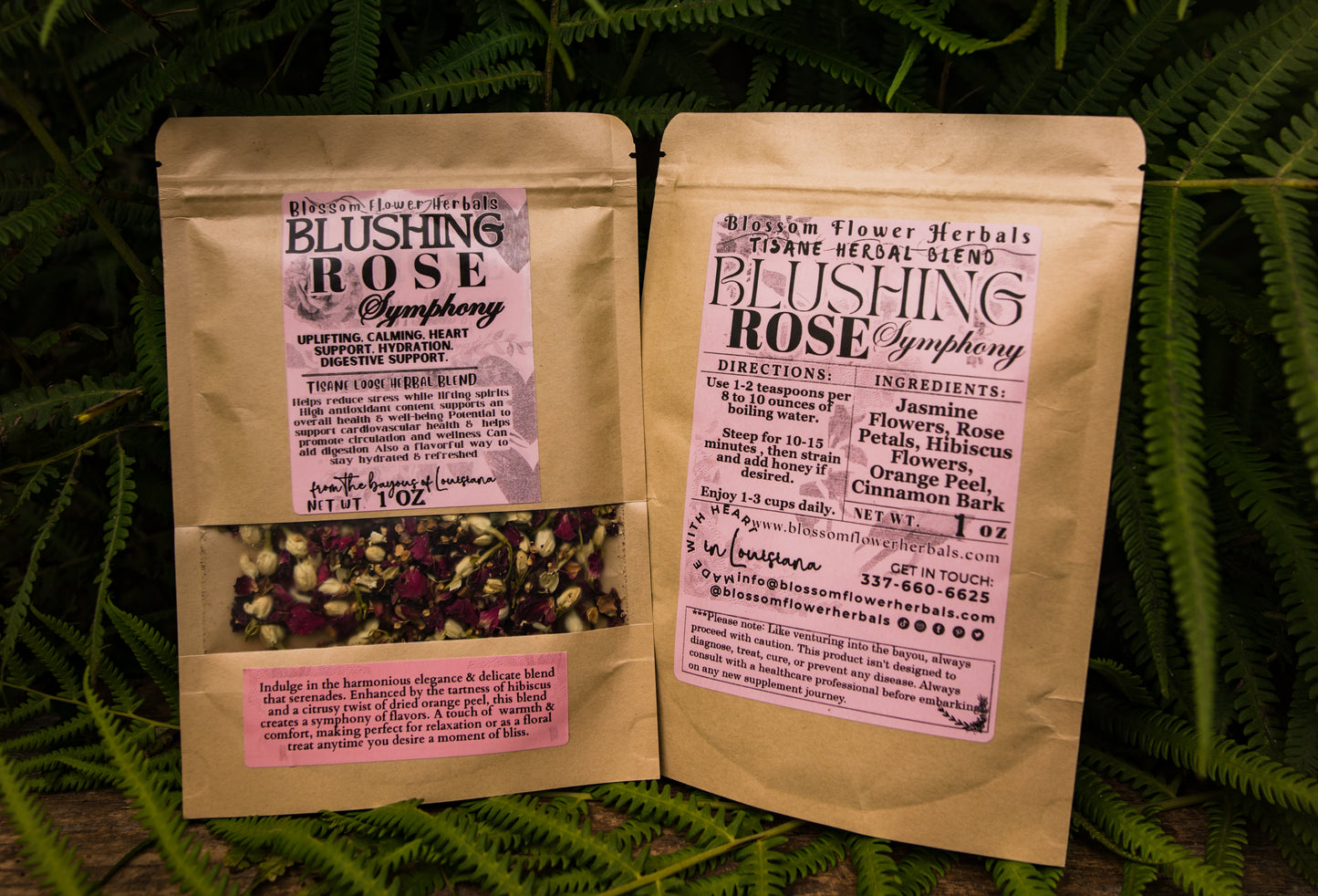 Blushing Rose Symphony Herbal Tea By Blossom Flower Herbals