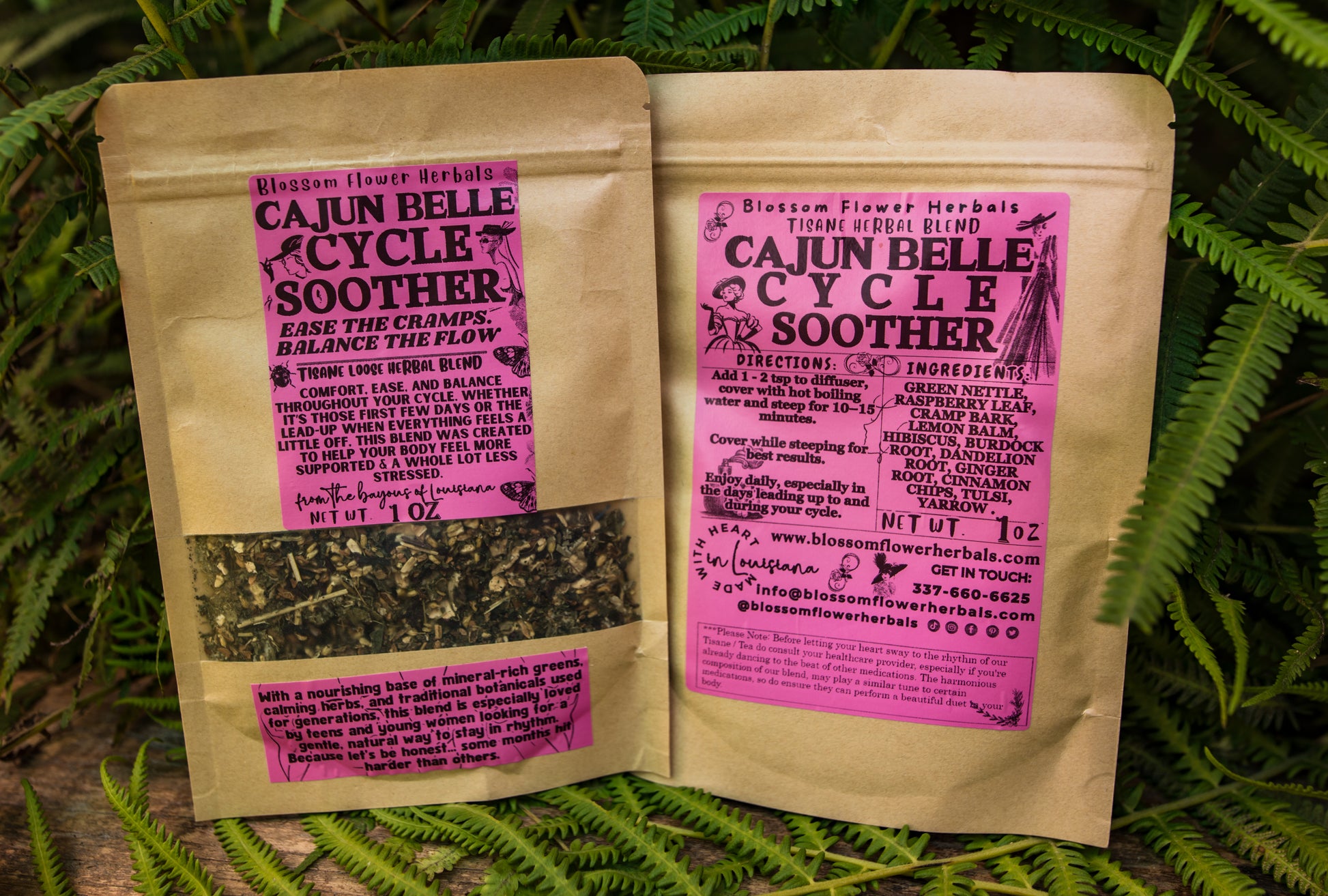 Cajun Belle Cycle Soother Herbal Tea By Blossom Flower Herbals