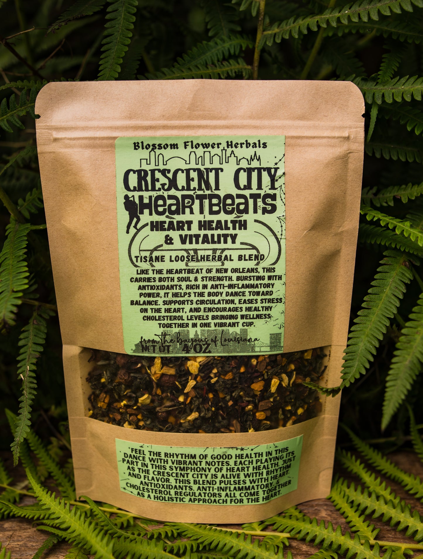 Crescent City Heartbeats Herbal Tea By Blossom Flower Herbals