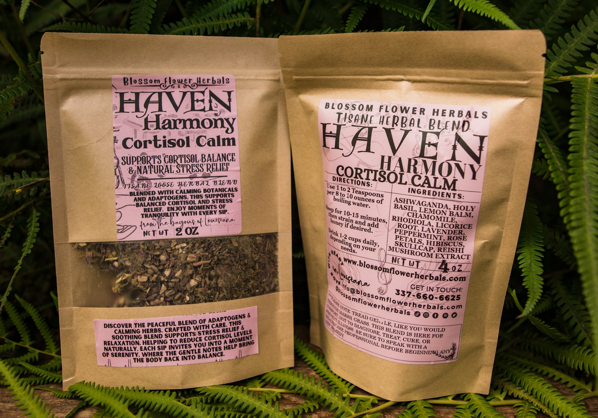Haven Harmony Cortisol Calm Herbal Tea By Blossom Flower Herbals