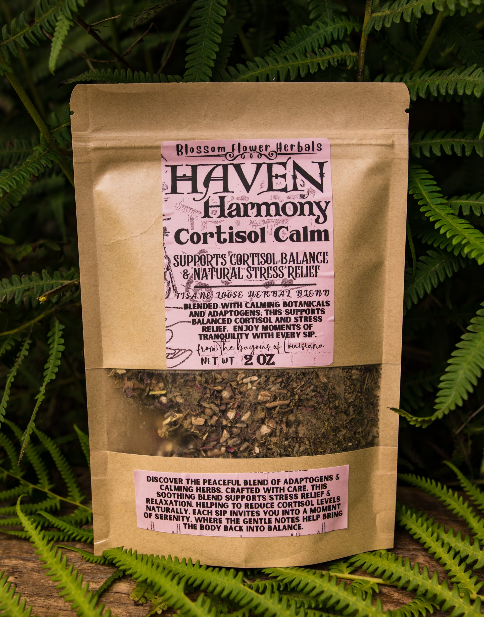 Haven Harmony Cortisol Calm Herbal Tea By Blossom Flower Herbals