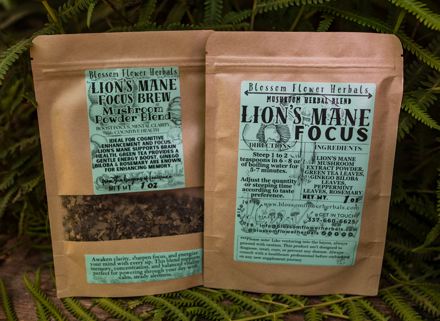 Lion's Mane Focus Herbal Tea By Blossom Flower Herbals