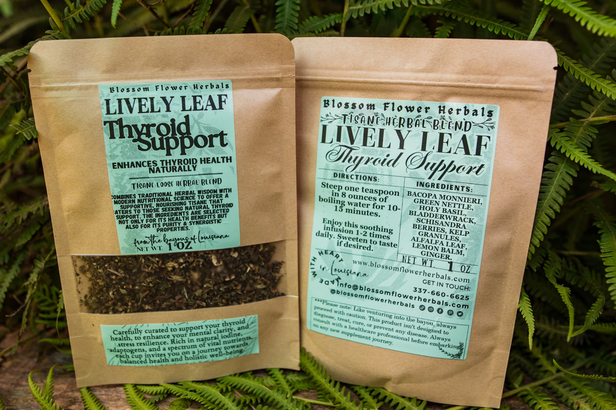 Lively Leaf Thyroid Support Herbal Tea By Blossom Flower Herbals