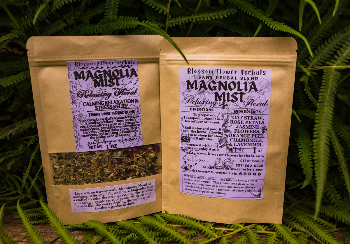 Magnolia Mist Relaxing Floral Herbal Tea By Blossom Flower Herbal