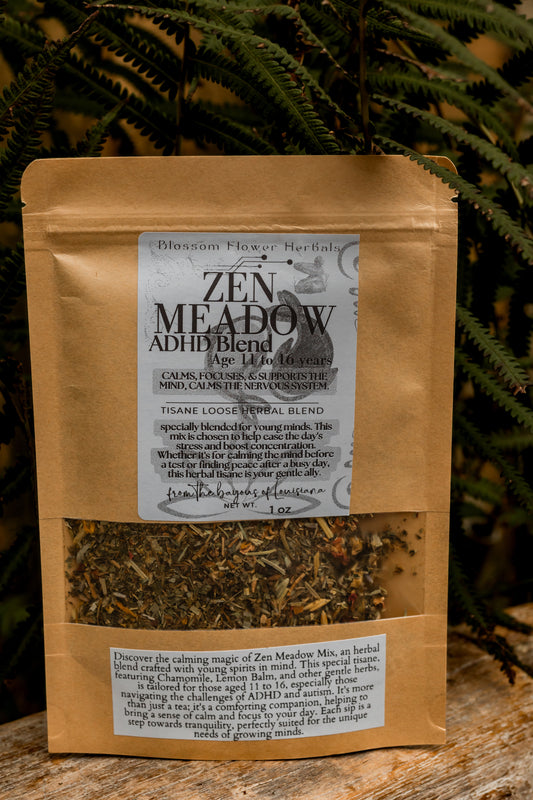 Zen Meadow Mix (ADHD Help Ages 11 -16 yrs) | Focuses, &  Supports The Mind, Calms The Nervous System.