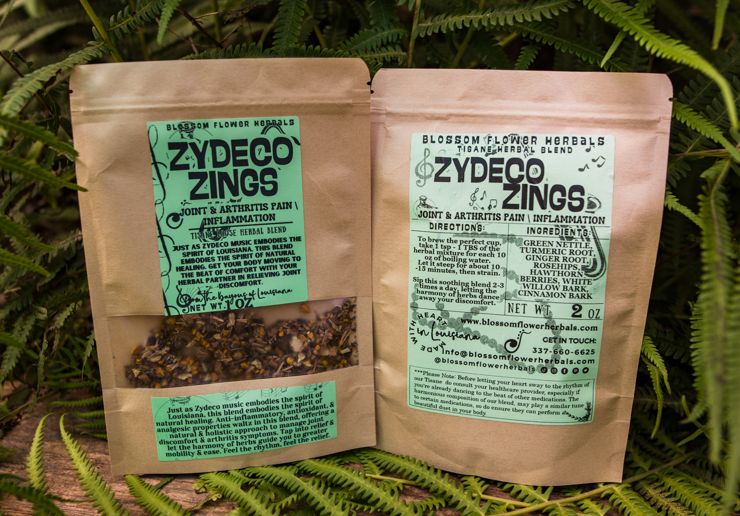 Zydeco Zings Herbal Tea By Blossom Flower Herbals