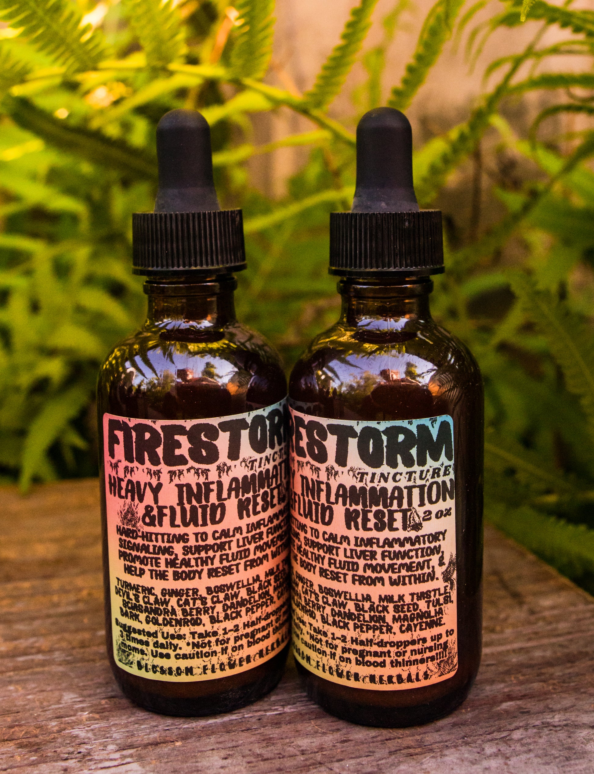 Firestorm Inflammation Tincture by Blossom Flower Herbals formulated to support a healthy inflammatory response.