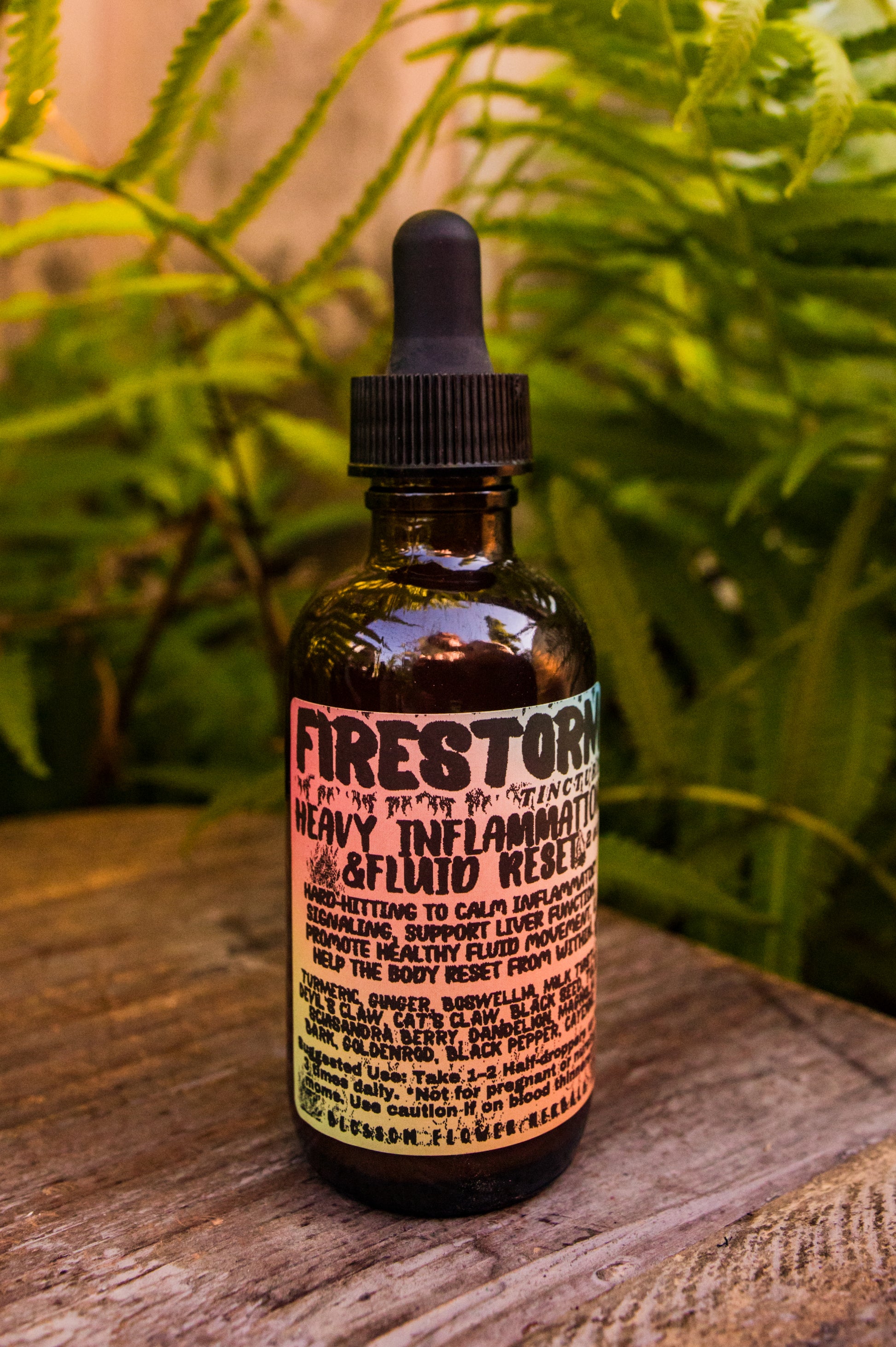 Firestorm Inflammation Tincture by Blossom Flower Herbals formulated to support a healthy inflammatory response.