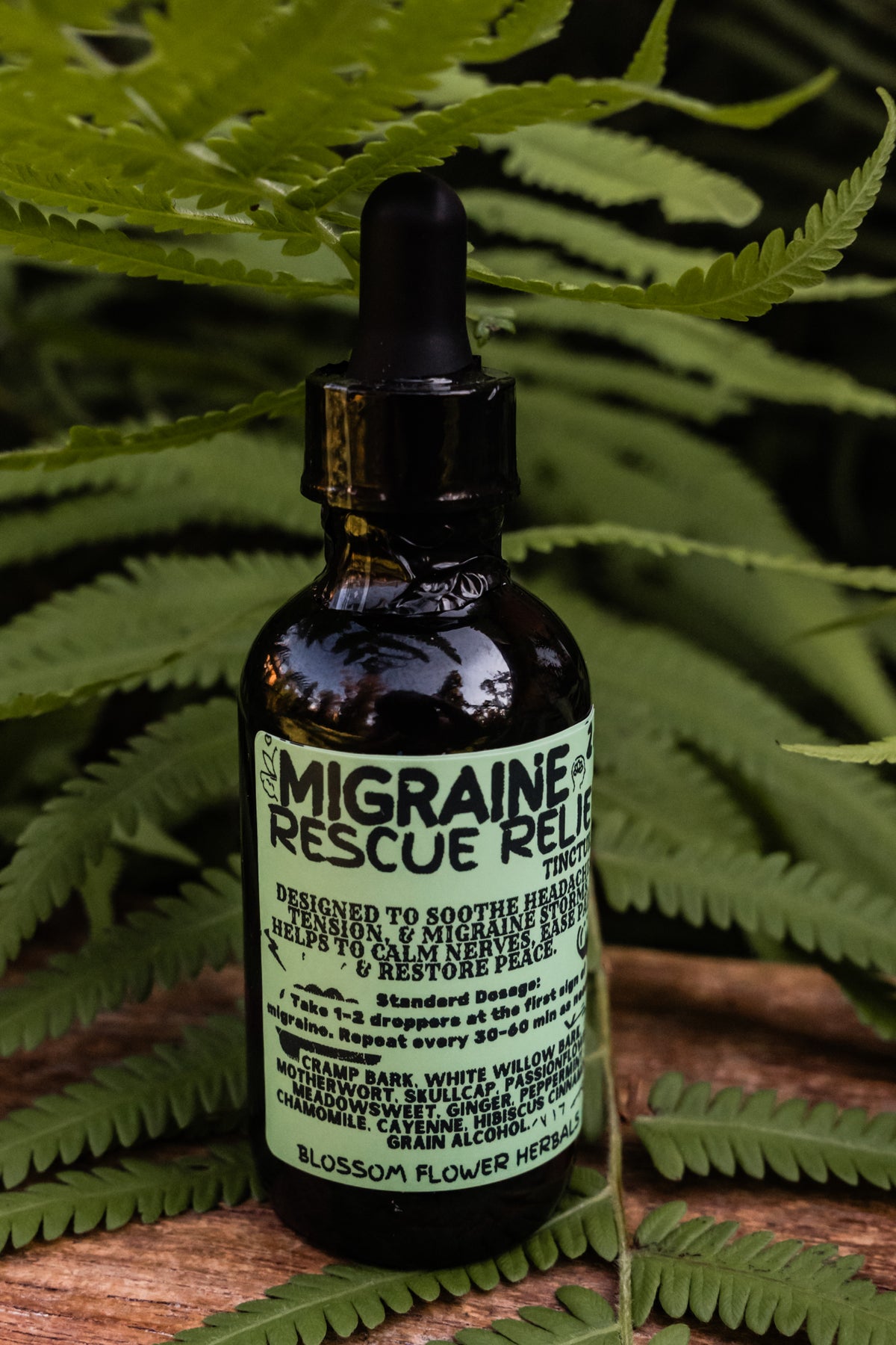 migraine rescue relief tincture by blossom flower herbals