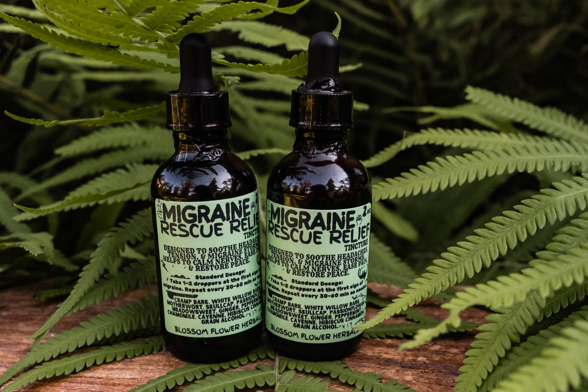 migraine rescue relief tincture by blossom flower herbals